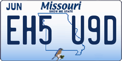 MO license plate EH5U9D