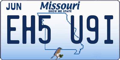 MO license plate EH5U9I