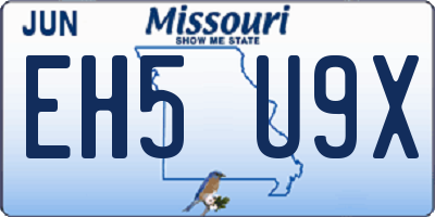MO license plate EH5U9X
