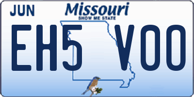MO license plate EH5V0O