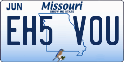 MO license plate EH5V0U