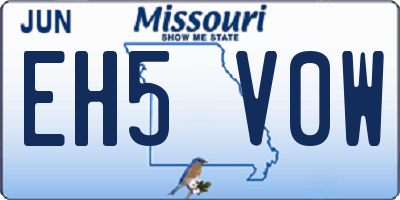 MO license plate EH5V0W