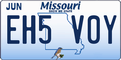 MO license plate EH5V0Y