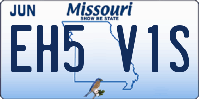 MO license plate EH5V1S
