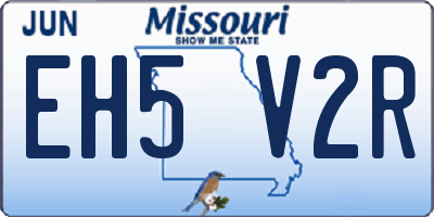 MO license plate EH5V2R
