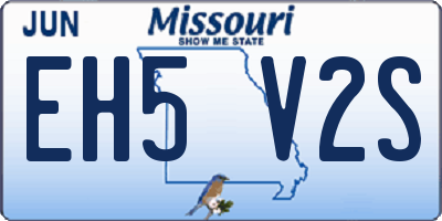 MO license plate EH5V2S