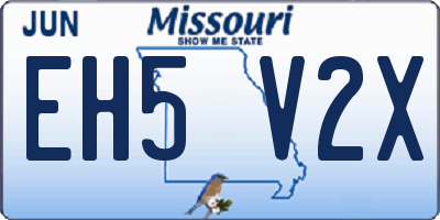 MO license plate EH5V2X