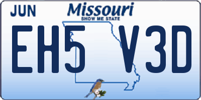 MO license plate EH5V3D