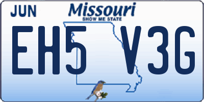 MO license plate EH5V3G