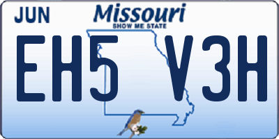 MO license plate EH5V3H