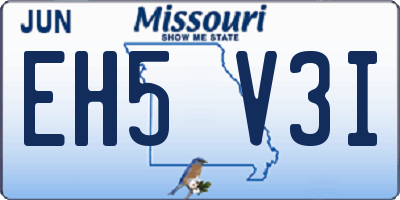 MO license plate EH5V3I