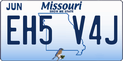MO license plate EH5V4J