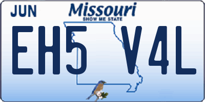 MO license plate EH5V4L