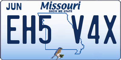 MO license plate EH5V4X