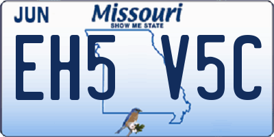 MO license plate EH5V5C