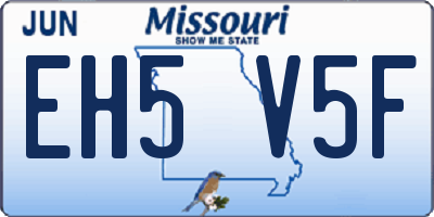 MO license plate EH5V5F