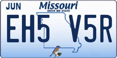 MO license plate EH5V5R