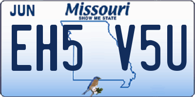 MO license plate EH5V5U