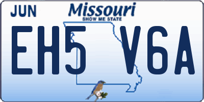 MO license plate EH5V6A