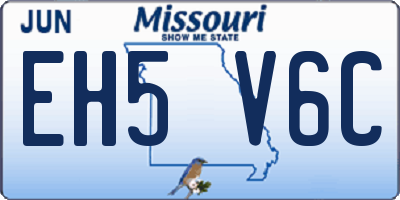 MO license plate EH5V6C