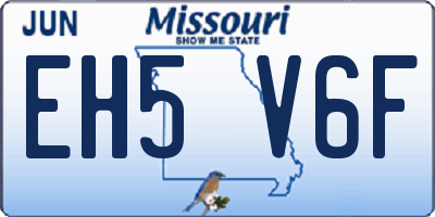 MO license plate EH5V6F