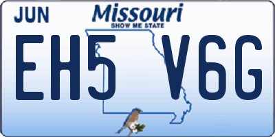 MO license plate EH5V6G