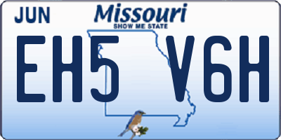 MO license plate EH5V6H