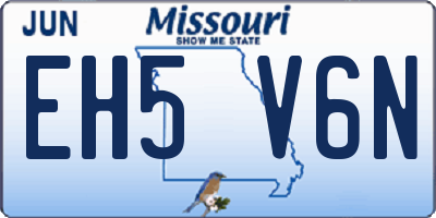 MO license plate EH5V6N