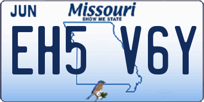 MO license plate EH5V6Y