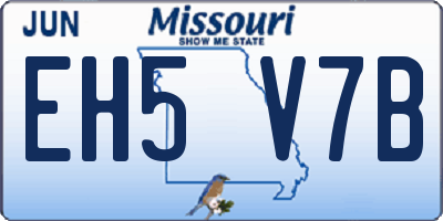 MO license plate EH5V7B