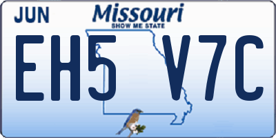 MO license plate EH5V7C