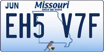 MO license plate EH5V7F