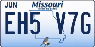 MO license plate EH5V7G