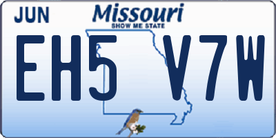 MO license plate EH5V7W