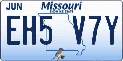 MO license plate EH5V7Y