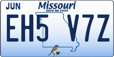 MO license plate EH5V7Z