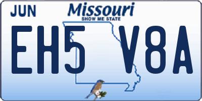 MO license plate EH5V8A