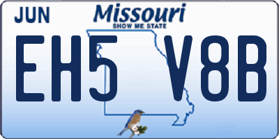 MO license plate EH5V8B