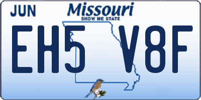 MO license plate EH5V8F