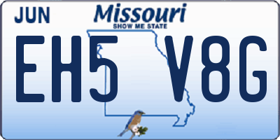 MO license plate EH5V8G
