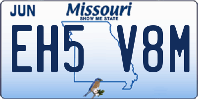 MO license plate EH5V8M