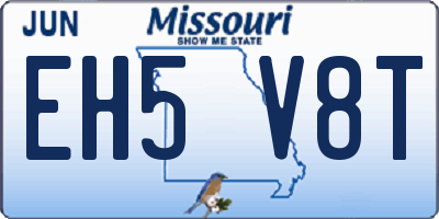 MO license plate EH5V8T