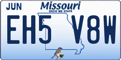 MO license plate EH5V8W