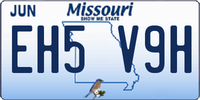 MO license plate EH5V9H