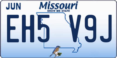MO license plate EH5V9J