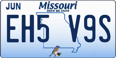 MO license plate EH5V9S