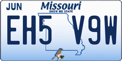 MO license plate EH5V9W