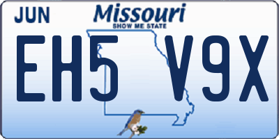 MO license plate EH5V9X