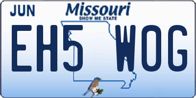 MO license plate EH5W0G