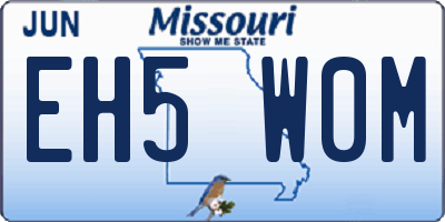 MO license plate EH5W0M